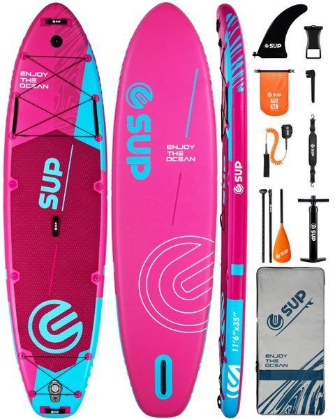 Надувна SUP дошка E-SUP Pink (Для новачків) &mdash; Cтійкій Сап Борд es01 фото